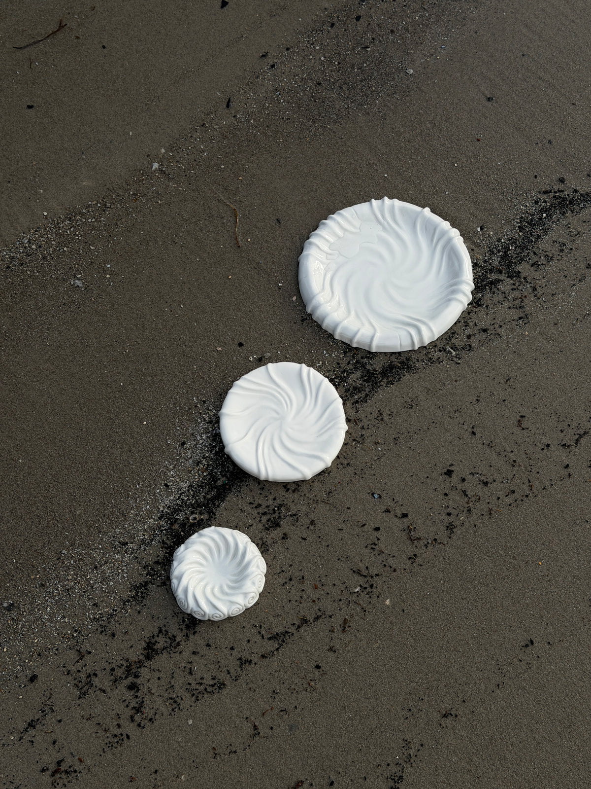 Tidevands middagstallerken, hvid